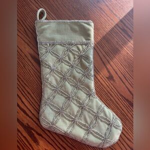 Martha Stewart Christmas Stocking Beaded Green NWOT